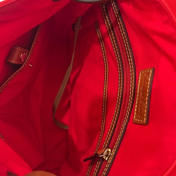 Dooney & Bourke Nylon Flap Backpack In Red - Picture 8 of 12